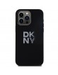 DKNY iPhone 15 Pro Hülle Case Silikon Metal Logo Schwarz