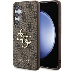 Guess Samsung A35 Case Cover 4G Big Metal Logo Brown