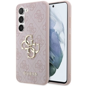 Guess Samsung A35 Hülle Case Cover 4G Big Metal Logo Rosa Pink