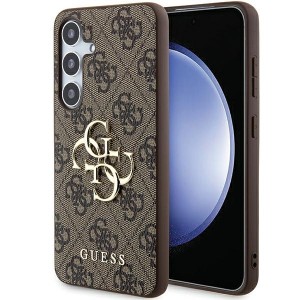 Guess Samsung A55 Case Cover 4G Big Metal Logo Brown