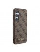 Guess Samsung A55 Hülle Case Cover 4G Metal Gold Logo Braun