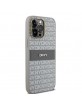 DKNY iPhone 14 Pro Case Mono Stripe Metal Logo Beige