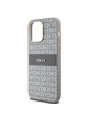 DKNY iPhone 14 Pro Case Mono Stripe Metal Logo Beige