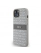 DKNY iPhone 14 / 15 / 13 Case Mono Stripe Metal Logo Beige