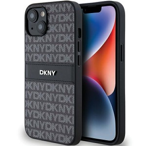 DKNY iPhone 14 / 15 / 13 Case Mono Stripe Metal Logo Black