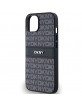 DKNY iPhone 14 / 15 / 13 Hülle Case Mono Stripe Metal Logo Schwarz