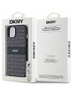 DKNY iPhone 14 / 15 / 13 Hülle Case Mono Stripe Metal Logo Schwarz