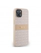 DKNY iPhone 14 / 15 / 13 Case Mono Stripe Metal Logo Pink