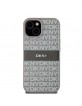 DKNY iPhone 15 Plus / 14 Plus Case Mono Stripe Metal Logo Beige