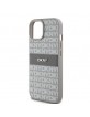 DKNY iPhone 15 Plus / 14 Plus Hülle Case Mono Stripe Metal Logo Beige