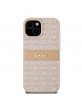 DKNY iPhone 15 / 14 / 13 Case Mono Stripe Metal Logo Pink