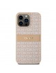 DKNY iPhone 15 Pro Max Case Mono Stripe Metal Logo Pink