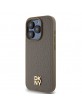 DKNY iPhone 14 Pro Case Magsafe Pattern Metal Logo Brown