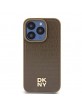 DKNY iPhone 14 Pro Case Magsafe Pattern Metal Logo Brown