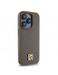 DKNY iPhone 14 Pro Case Magsafe Pattern Metal Logo Brown