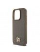 DKNY iPhone 14 Pro Case Magsafe Pattern Metal Logo Brown