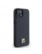 DKNY iPhone 14 / 15 / 13 Case Magsafe Pattern Metal Logo Black