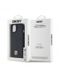 DKNY iPhone 14 / 15 / 13 Hülle Case Magsafe Pattern Metall Logo Schwarz