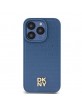 DKNY iPhone 15 Pro Case Magsafe Pattern Metal Logo Blue