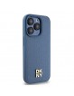 DKNY iPhone 15 Pro Case Magsafe Pattern Metal Logo Blue