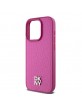 DKNY iPhone 15 Pro Case Magsafe Pattern Metal Logo Pink