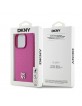 DKNY iPhone 15 Pro Hülle Case Magsafe Pattern Metall Logo Rosa