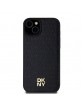 DKNY iPhone 15 Plus / 14 Plus Hülle Case Magsafe Pattern Metall Logo Schwarz