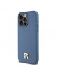 DKNY iPhone 15 Pro Max Case Magsafe Pattern Metal Logo Blue