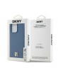 DKNY iPhone 15 Pro Max Case Magsafe Pattern Metal Logo Blue