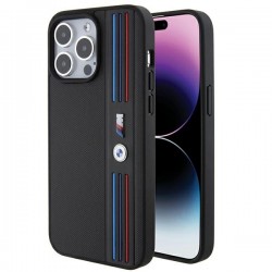 BMW iPhone 15 Pro Max Hülle Case Tricolor M Collection Schwarz