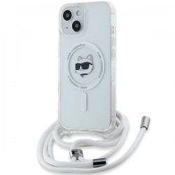 Karl Lagerfeld iPhone 13 / 14 / 15 Hülle Case Strap Cord Magsafe Transparent