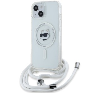 Karl Lagerfeld iPhone 13 / 14 / 15 Hülle Case Strap Cord Magsafe Transparent