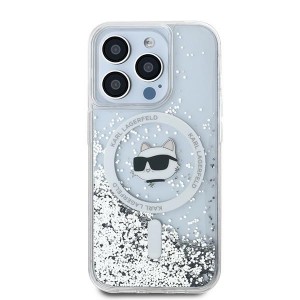 Karl Lagerfeld iPhone 13 Pro Max Hülle Case Magsafe Glitter Choupette Silber