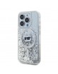 Karl Lagerfeld iPhone 15 Pro Case Magsafe Glitter Choupette Silver