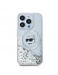 Karl Lagerfeld iPhone 15 Pro Hülle Case Magsafe Glitter Choupette Silber