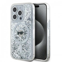 Karl Lagerfeld iPhone 15 Pro Hülle Case Magsafe Liquid Karl Transparent