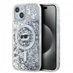 Karl Lagerfeld iPhone 15 / 14 / 13 Hülle Case Magsafe Glitter Choupette Silber