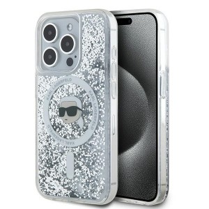 Karl Lagerfeld iPhone 15 Pro Max Case Magsafe Liquid Karl Transparent