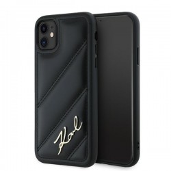 Karl Lagerfeld iPhone 11 Hülle Case Quilted Script Schwarz