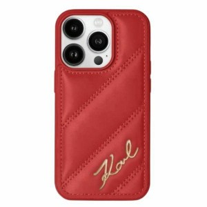 Karl Lagerfeld iPhone 15 Pro Hülle Case Quilted Script Rot