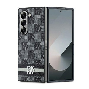 DKNY Samsung Fold6 / Fold 6 Case Chequered Pattern Stripes Black