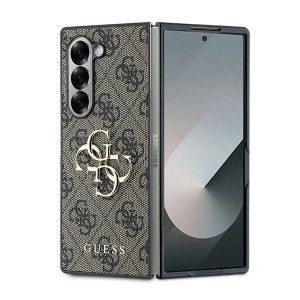 Guess Samsung Z Fold6 / Fold 6 Hülle Case Cover 4G Big Metal Logo Braun