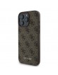 Guess iPhone 16 Pro Case 4G Metal Classic Logo Brown