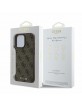 Guess iPhone 16 Pro Hülle Case 4G Metal Classic Logo Braun