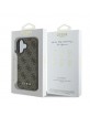 Guess iPhone 16 Plus Hülle Case 4G Metal Classic Logo Braun