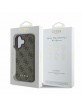 Guess iPhone 16 Hülle Case 4G Metal Classic Logo Braun