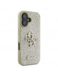 Guess iPhone 16 Hülle Case Glitter Fixed Glitter Big 4G Gold