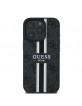 Guess iPhone 16 Pro Case MagSafe 4G Printed Stripes Black