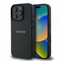 Guess iPhone 16 Pro Case Grained MagSafe Black