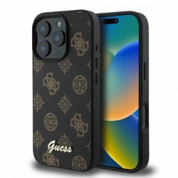 Guess iPhone 16 Pro Case Cover MagSafe Peony Black